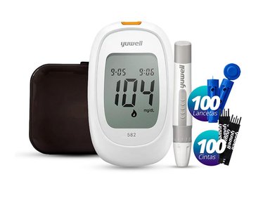 GLUCÓMETRO YUWELL 582 MEDIDOR GLUCOSA GLICEMIA 100 CINTAS 100 LANCETAS - 1