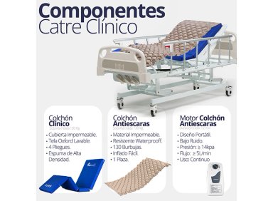 CATRE CLÍNICO MANUAL - COLCHÓN SECCIONADO - COLCHÓN ANTIESCARA MOTOR - 5