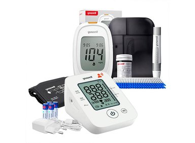 TOMA PRESIÓN DIGITAL DE BRAZO YUWELL YE660D CON VOZ + GLUCÓMETRO YUWELL 582 - 1