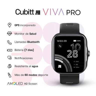 RELOJ SMART WATCH CUBITT CT-VIVAP1 UNISEX NEGRO - 3