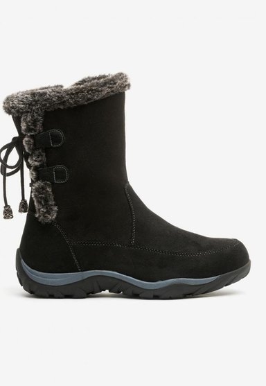 BOTA MUJER LUCERA  NEGRO CHANCLETA - 1