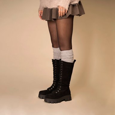 BOTA LARGA MUJER  NEGRO LAGERTHA CHINITOWN - 2
