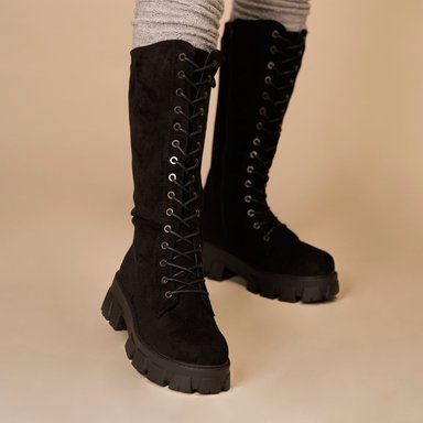 BOTA LARGA MUJER  NEGRO LAGERTHA CHINITOWN - 5