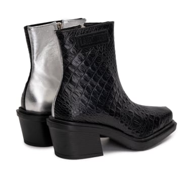 BOTIN CUERO HELA CAIMAN PLATA LANDAZURI - 5