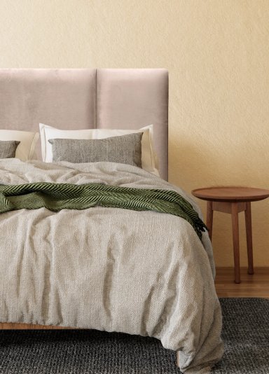 RESPALDO DE CAMA BLOCK FELPA BEIGE - 2 PLAZAS - 1