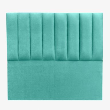 RESPALDO DE CAMA TUBULAR VERTICAL FELPA TURQUESA - QUEEN - 2