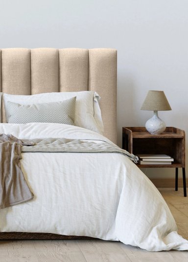 RESPALDO DE CAMA TUBULAR VERTICAL LINO BEIGE - QUEEN - 1