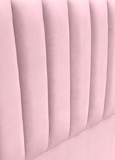 RESPALDO DE CAMA TUBULAR VERTICAL FELPA ROSADO CLARO - 2 PLAZAS - 3