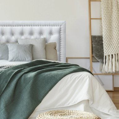RESPALDO DE CAMA CAPITONE  FRAME TACHAS FELPA CRUDO - QUEEN - 1