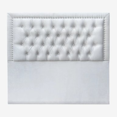 RESPALDO DE CAMA CAPITONE  FRAME TACHAS FELPA CRUDO - QUEEN - 2