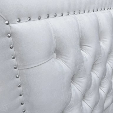 RESPALDO DE CAMA CAPITONE  FRAME TACHAS FELPA CRUDO - QUEEN - 3