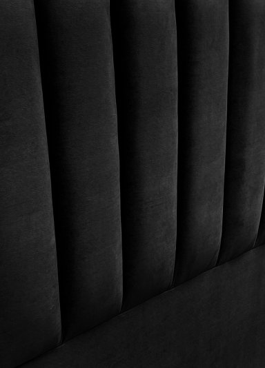 RESPALDO DE CAMA TUBULAR VERTICAL FELPA NEGRO - QUEEN - 3