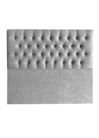 RESPALDO DE CAMA CAPITONE  PREMIUM LINO GRIS PLATA - QUEEN - 2