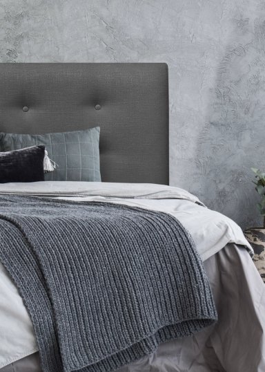 RESPALDO DE CAMA BOTONE  PREMIUM LINO GRAFITO - QUEEN - 1