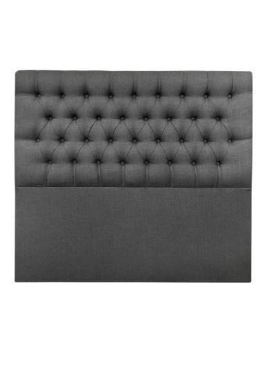 RESPALDO DE CAMA CAPITONE  PREMIUM LINO GRAFITO - QUEEN - 2