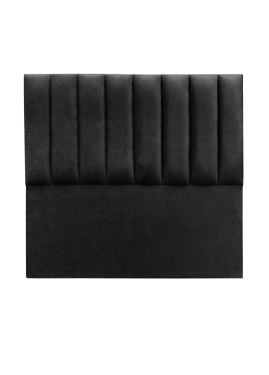 RESPALDO DE CAMA TUBULAR VERTICAL FELPA NEGRO - 2 PLAZAS - 2