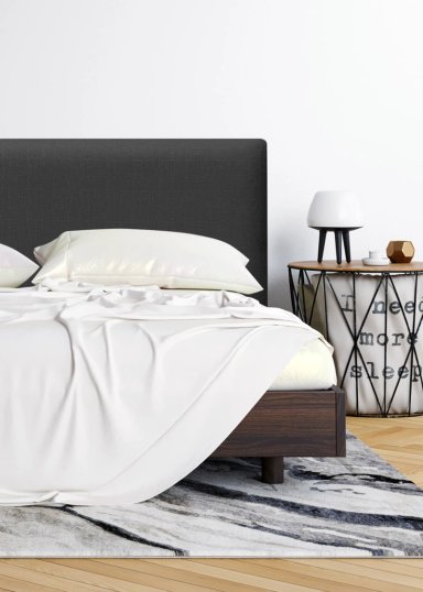 RESPALDO DE CAMA FLAT VIVO LINO GRAFITO - QUEEN - 1