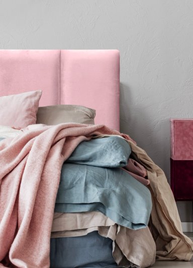 RESPALDO DE CAMA BLOCK FELPA ROSADO CLARO - QUEEN - 1