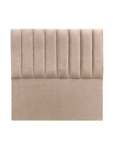 RESPALDO DE CAMA TUBULAR VERTICAL FELPA BEIGE - QUEEN - 2