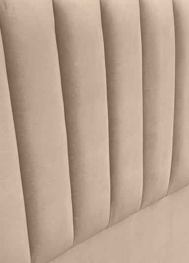 RESPALDO DE CAMA TUBULAR VERTICAL FELPA BEIGE - QUEEN - 3