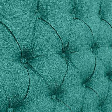 RESPALDO DE CAMA CAPITONE  PREMIUM LINO TURQUESA - QUEEN - 3