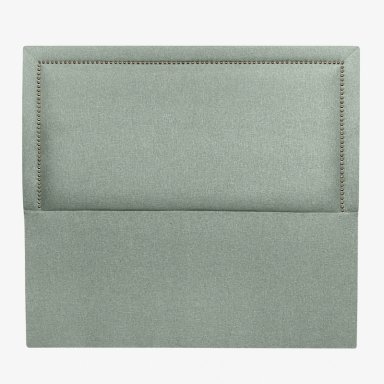 RESPALDO DE CAMA FLAT FRAME TACHAS LINO VERDE JEANS - QUEEN - 2