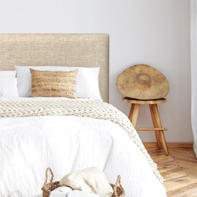 RESPALDO DE CAMA FLAT VIVO LINO BEIGE - QUEEN - 1