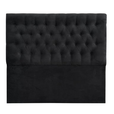 RESPALDO DE CAMA CAPITONE  PREMIUM FELPA NEGRO - QUEEN - 2