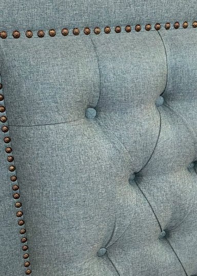 RESPALDO DE CAMA CAPITONE  FRAME TACHAS LINO VERDE JEANS - QUEEN - 3