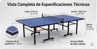 MESA DE PING PONG BASKO FITNESS PRO ACERO 152 CM X 274 CM FESIONAL - 3