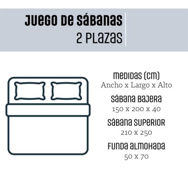 JUEGO DE SABANAS ALGODON 300 HILOS 2 PLAZAS - 4