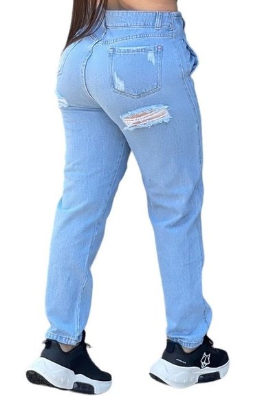 JEANS MOM MUJER CINTURA SOÑADA AZUL MON TIRO ALTO COLOMBIANO - 2