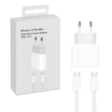 CARGADOR COMPATIBLE CON IPHONE 15 PRO MAX 25W CABLE USB-C - 1