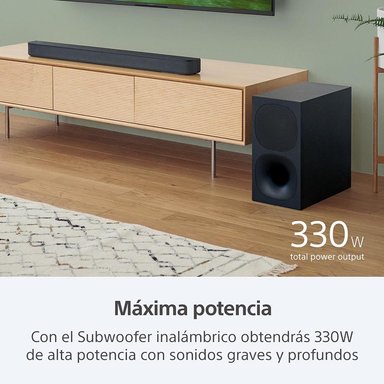 SOUNDBAR DE 2.1 CANALES CON SUBWOOFER INALAMBRICO HT-S400 - 5