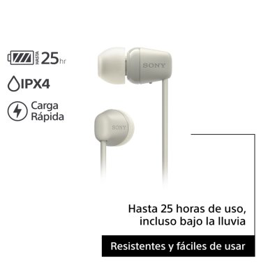 AUDÍFONOS SONY WI-C100C INTERNOS BLUETOOTH CREMA - 3