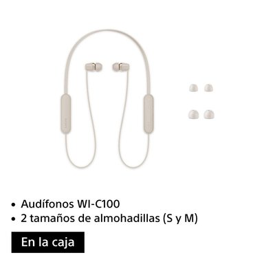 AUDÍFONOS SONY WI-C100C INTERNOS BLUETOOTH CREMA - 5