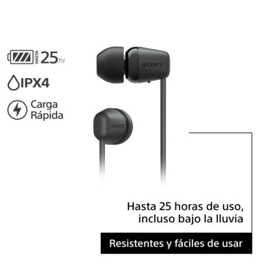 AUDÍFONOS SONY WI-C100B INTERNOS BLUETOOTH NEGRO - 2