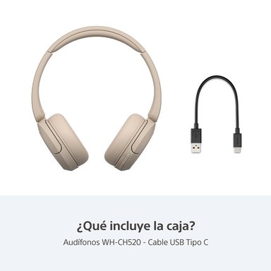 AUDÍFONOS SONY WH-CH520CZ BLUETOOTH CREMA - 6
