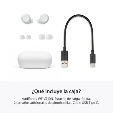 AUDIFONOS INALAMBRICOS CON NOISE CANCELLING WF-C710N BLANCO - 7