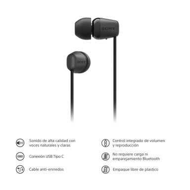 AUDIFONOS INTERNOS USB-C CON CABLE NEGRO IER-EX15C  SONY - 7