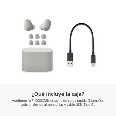 AUDIFONOS INALAMBRICOS NOISE CANCELLING SONY WF-1000XM6 GRIS - 2