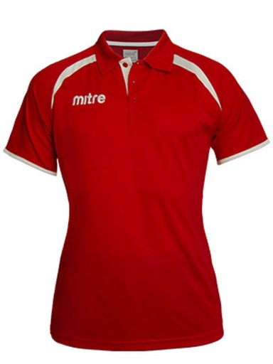 POLERA PIQUE MUJER MITRE ROJO BLANCO - 1