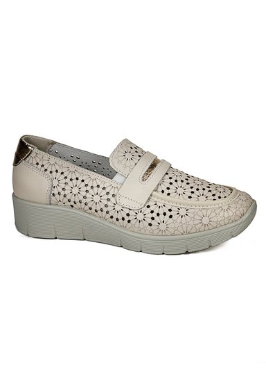 MOCASIN CUERO INAYA BEIGE - 1