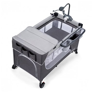 CUNA KINDERKRAFT LEODY GRIS DE VIAJE - 3