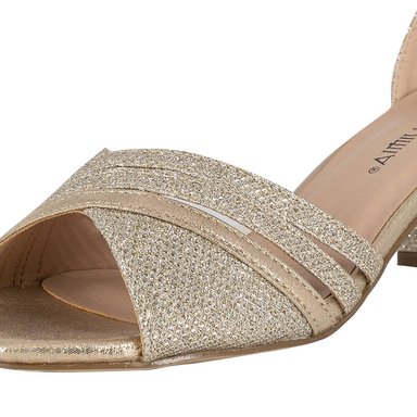 SANDALIAS MUJER ALQUIMIA TEXTIL DORADO DE VESTIR KHAN - 4