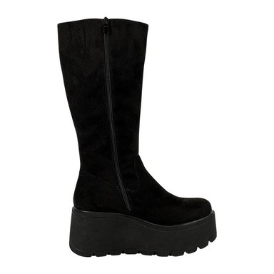 BOTAS MUJER ALQUIMIA NEGRO LARGA CON PLATAFORMA LEK - 4