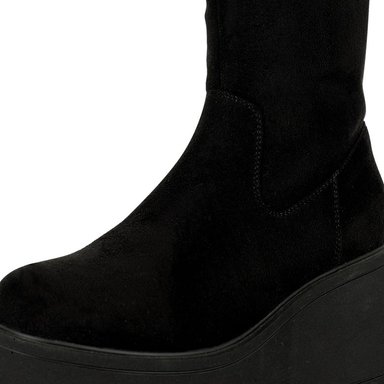 BOTAS MUJER ALQUIMIA NEGRO LARGA CON PLATAFORMA LEK - 5