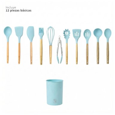 SET 12 UTENSILIOS DE COCINA SILICONA CALIPSO SIMPLIT - 6