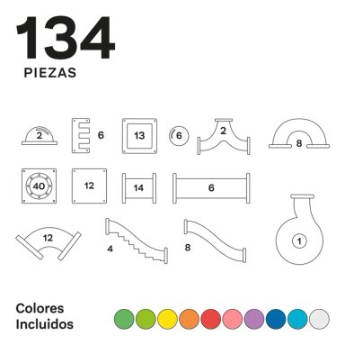 JUGUETE IMANIX ROJO TOBOGÁN 134 PIEZAS MAGNÉTICAS - 5