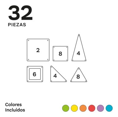 JUGUETE IMANIX ROJO JUEGO 32 PIEZAS MAGNÉTICAS - 6